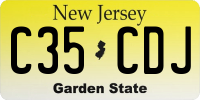NJ license plate C35CDJ