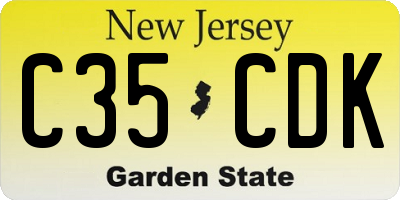 NJ license plate C35CDK