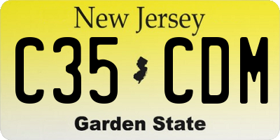 NJ license plate C35CDM