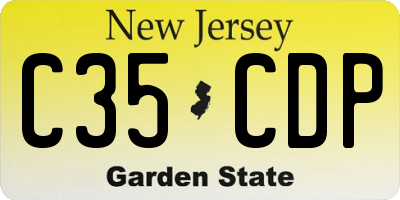 NJ license plate C35CDP