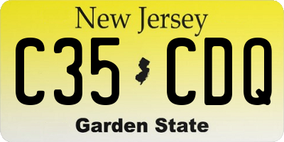 NJ license plate C35CDQ