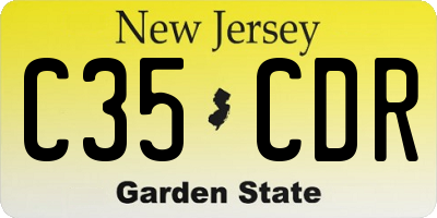 NJ license plate C35CDR