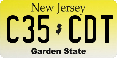 NJ license plate C35CDT