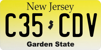 NJ license plate C35CDV
