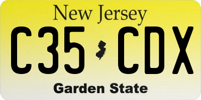 NJ license plate C35CDX