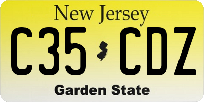 NJ license plate C35CDZ