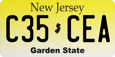 NJ license plate C35CEA