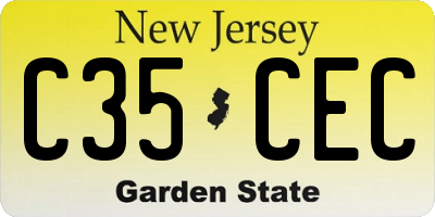 NJ license plate C35CEC
