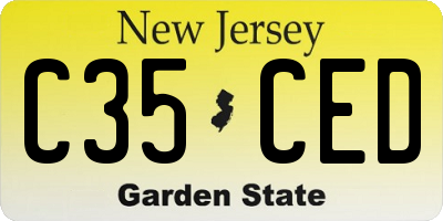 NJ license plate C35CED