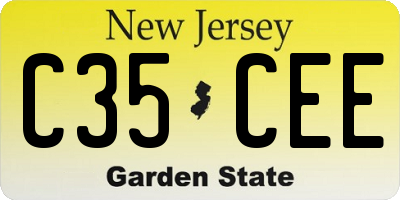 NJ license plate C35CEE