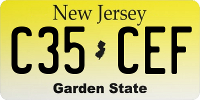 NJ license plate C35CEF