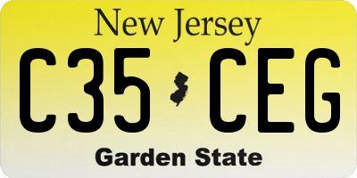 NJ license plate C35CEG