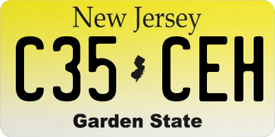 NJ license plate C35CEH