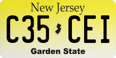 NJ license plate C35CEI