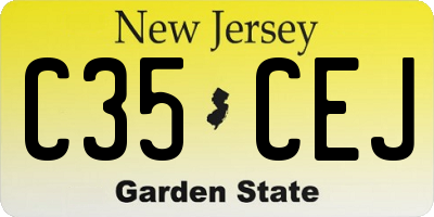 NJ license plate C35CEJ