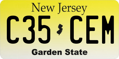 NJ license plate C35CEM
