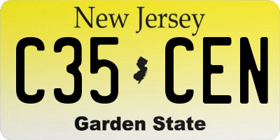 NJ license plate C35CEN