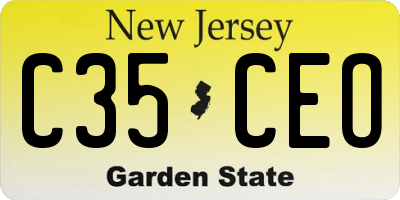 NJ license plate C35CEO