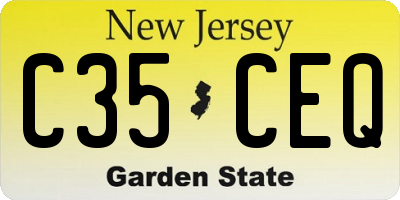 NJ license plate C35CEQ