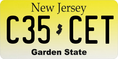 NJ license plate C35CET