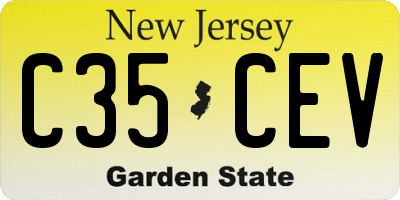 NJ license plate C35CEV