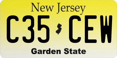 NJ license plate C35CEW