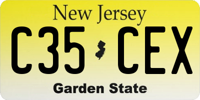 NJ license plate C35CEX