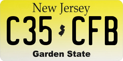 NJ license plate C35CFB