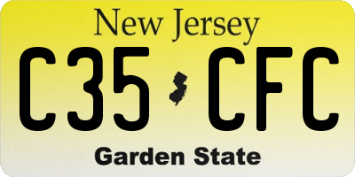 NJ license plate C35CFC