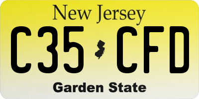 NJ license plate C35CFD