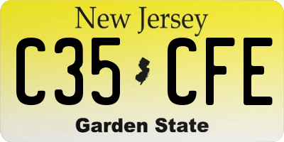 NJ license plate C35CFE