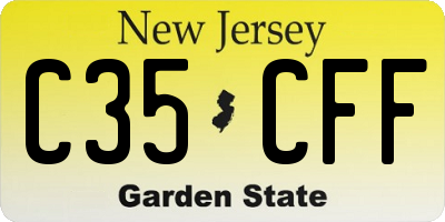 NJ license plate C35CFF