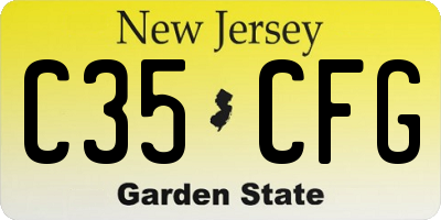 NJ license plate C35CFG