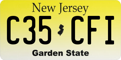 NJ license plate C35CFI