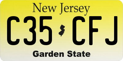 NJ license plate C35CFJ