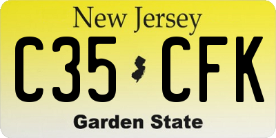 NJ license plate C35CFK