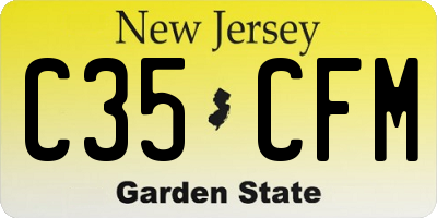 NJ license plate C35CFM