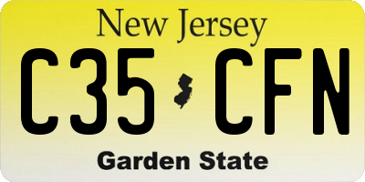 NJ license plate C35CFN