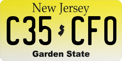 NJ license plate C35CFO