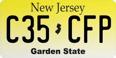 NJ license plate C35CFP