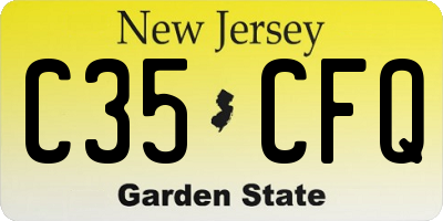 NJ license plate C35CFQ