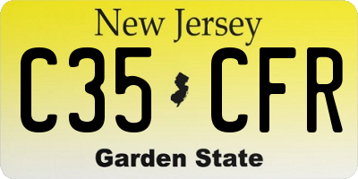 NJ license plate C35CFR