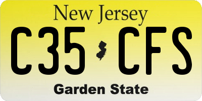 NJ license plate C35CFS