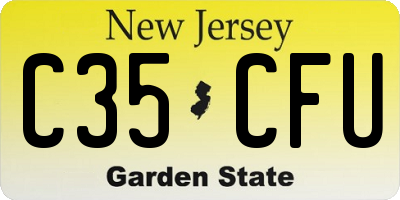 NJ license plate C35CFU