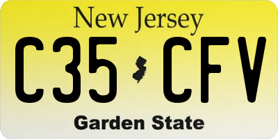 NJ license plate C35CFV