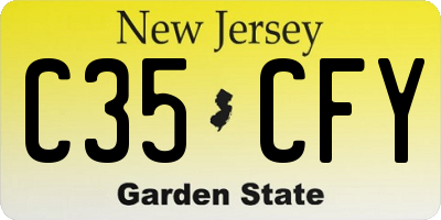 NJ license plate C35CFY