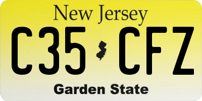 NJ license plate C35CFZ