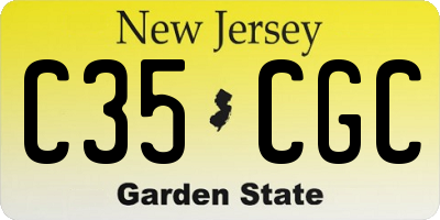 NJ license plate C35CGC