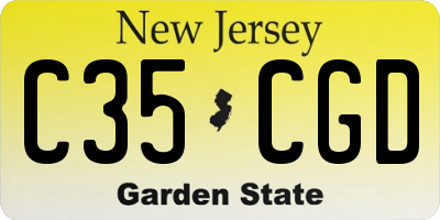 NJ license plate C35CGD
