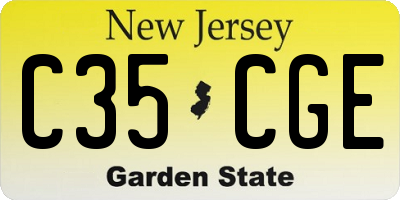 NJ license plate C35CGE